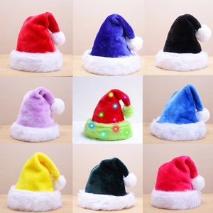 Plush Christmas Hat Soft Colorful Holiday Party Santa Hats For Adults Kids Festival Decoration Festive Accessories