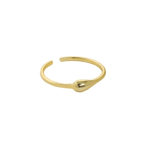 Minimalist adjustable gold teardrop ring made of S925 sterling silver for women