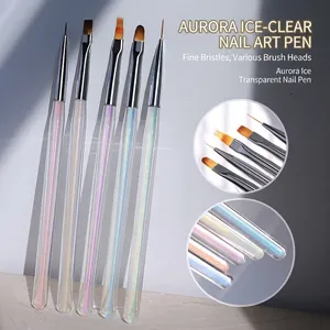 Professional Nail Art Brushes Aurora Acrylic Synthetic Liner Painting Tools For Salon DIY Manicure