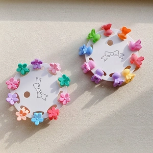 10-piece set of mini flower hair claws in macabre colors for girls hair styling
