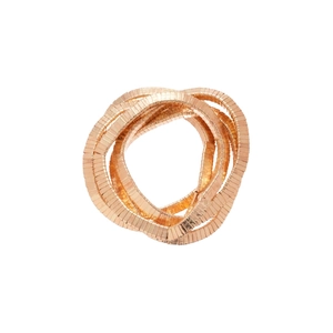 Elegant rose gold modular link bracelet with brushed metal texture and modern finish