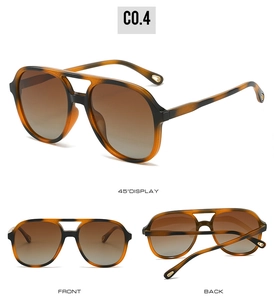 Three-view shot of classic tortoise shell aviator sunglasses with brown gradient lenses