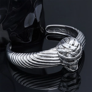 Vintage Egyptian mummy zombie stainless steel bracelet in antique silver finish