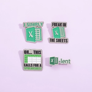 Funny Office Humor Spreadsheet Enamel Pin Alloy Painted Electronic Table Icon Brooch Lapel Pin For Coworker Work Bag Decor