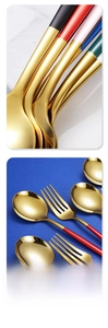 Detail view of thickened gold stainless steel handles with colorful matte coating
