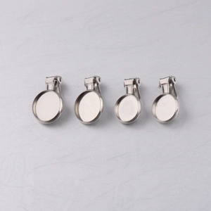 Stainless Steel Ear Clip Findings Round Tray Flat Pad DIY Earring Making Components For Non Pierced Ears