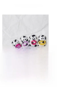 Detail of funny 3D embossed nail stickers featuring colorful monster mouths and graffiti