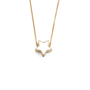 Elegant gold plated star pendant necklace for women with geometric drip oil design