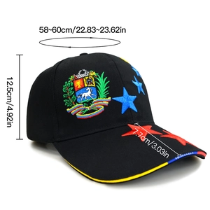 Dimensioni dettagliate del cappello Venezuela ricamato con circonferenza 58-60 cm