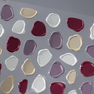 3D Japanese style jelly nail stickers with diverse colors on a professional swatch card