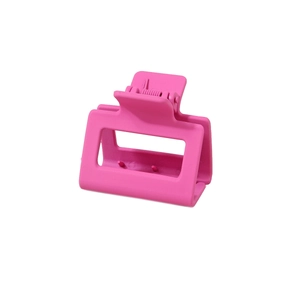 Matte pink square hair claw clip for thick hair, shown on a clean white background