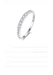 Detailed view of S925 sterling silver eternity ring with dimensions and specifications
