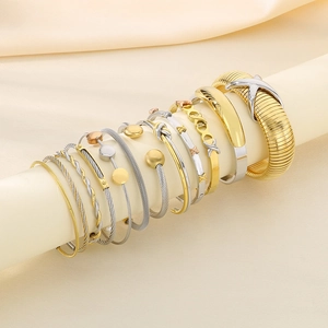 Bracciale Rigido In Acciaio Inossidabile Maglia A Cavo Intrecciato Nodo X Croce Gioielli Di Moda Donna