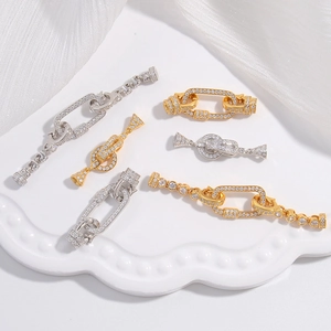 Jewelry Clasp Connector 925 Sterling Silver Cubic Zirconia DIY Necklace Bracelet Extension Buckle Minimalist Elegant