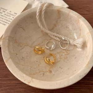 Minimalist 925 sterling silver twisted hoop earrings in gold and silver finish