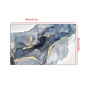 Detailed view of 80x50cm marble texture bath mat with dimensions 31.5x19.69 inch