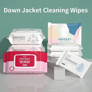Down jacket cleaning wipes in various pack sizes for stain removal and dry wash cleaning