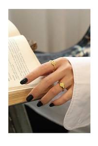 Detail of French vintage 18K gold plated S925 rings with zircon on a classic book background