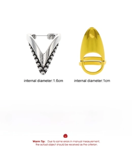 Détails du diamètre intérieur et poids de 1g des bagues à ongles argentée et dorée