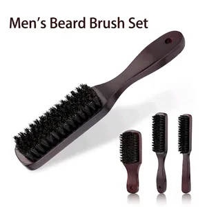 Boar Bristle Beard Brush Solid Wood Handle Men Grooming Oil Hair Styling Neck Dusting Cleaning Tool