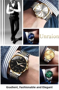 Detail showing various dial colors and dual calendar feature of the mens business watch