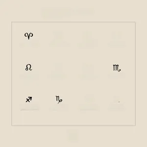Detailed chart showing twelve zodiac signs symbols and dates for minimalist rings