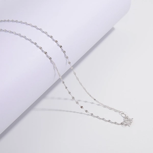 Minimalist S925 sterling silver shimmering link chain necklace with polished S-hook clasp