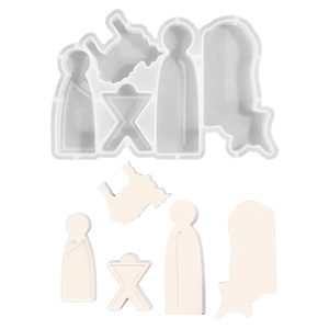 Molde de silicona detallado de figuras 3D de Natividad para velas y adornos de Pascua