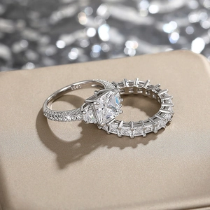 Detail of S925 hallmark on silver ring set with large square zircon stones