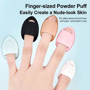 5-piece mini drop-shaped finger powder puffs for precise concealer and face makeup application