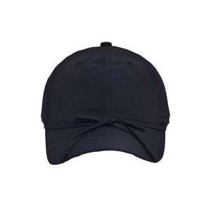 Black quick-dry sun hat for women featuring an elegant bow accent and breathable mesh