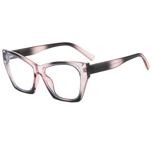 Retro cat-eye sunglasses with gradient pink and grey lenses in a stylish oversized frame
