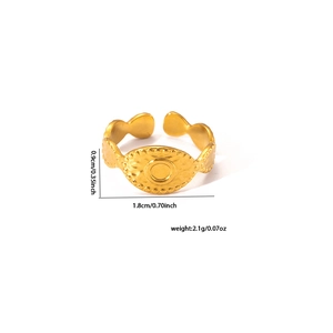 Detailed size specifications for 18k gold plated irregular geometric stainless steel ring