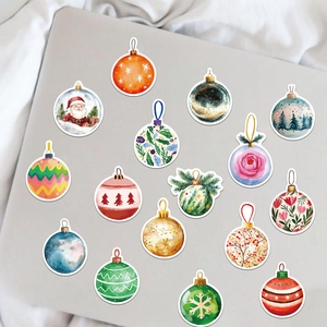 56Pcs waterproof Christmas ball graffiti stickers on a laptop for holiday decoration