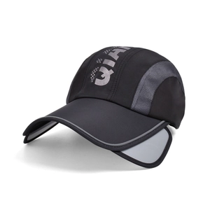 Outdoor sun protection baseball cap with retractable wide brim and breathable mesh