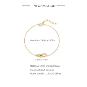 Detail view of 925 silver golden chain necklace with AAAAA zirconia dimensions