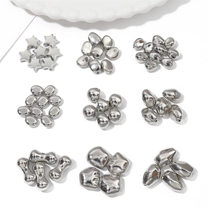 Silver CCB star and assorted geometric beads for DIY jewelry and necklace crafting