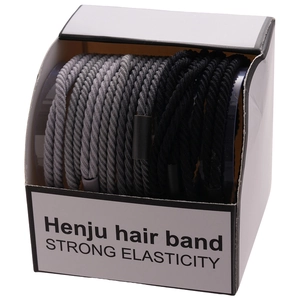 Coffret d'élastiques à cheveux tressés Henju haute élasticité en gris et noir