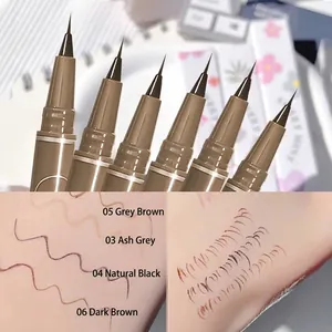 Waterproof 0.05mm ultra-fine eyeliner pen set featuring four natural color swatches