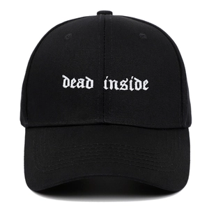 Dead Inside Gothic Lettering Embroidery Baseball Cap Cotton Adjustable Streetwear Hip Hop Casual Sun Protection Hat