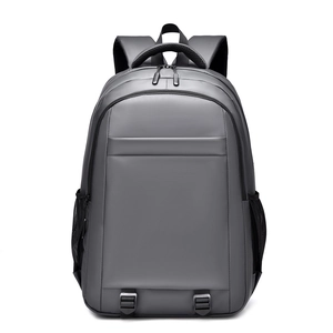 Minimalist grey large capacity travel laptop backpack with waterproof fabric