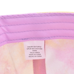 Detail of baseball cap sweatband and label showing Sea Turtle color and OSFM size