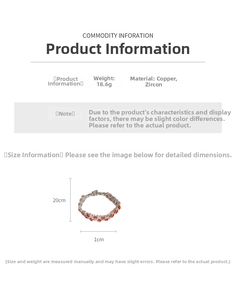 Details zum Zirkonia-Blumenarmband mit 18,6g Gewicht und 20cm Längenmessung