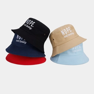 Cotton Bucket Hat Embroidered Nope Not Today Breathable Sun Protection Outdoor Casual Fashion Cap For Unisex