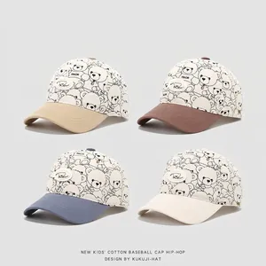 Cappello Da Baseball In Cotone Per Bambini Stampa Orso Cartone Animato Stile Hip Hop Berretto Moda Per Neonati