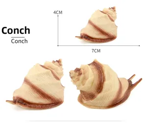 Detailed view of sea conch model with dimensions 7cm long and 4cm high for marine toy set