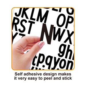 1.5 inch self adhesive black letter stickers for DIY water bottles and home organization