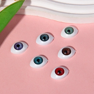 Set of 7 pairs of colorful 14x19mm acrylic doll eyes for crafts and toy making