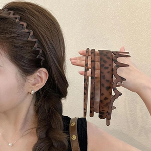 Matte Leopard Print Wellen Zickzack Haarreif Acryl Schildpatt Muster Rutschfeste Haarbänder Für Damen Styling