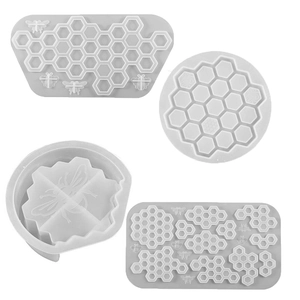 Moules en silicone en forme de nid d'abeille et d'abeille pour résine et sous-verres